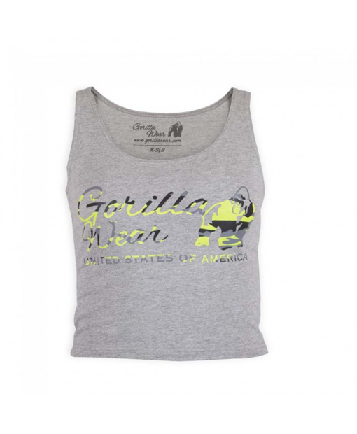 Oakland Crop Tank Gray/Neon Lime