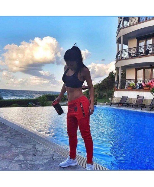 Celina Drop Crotch Joggers Red 2