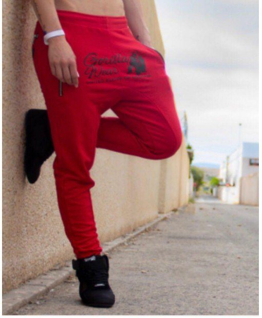 Celina Drop Crotch Joggers Red 1