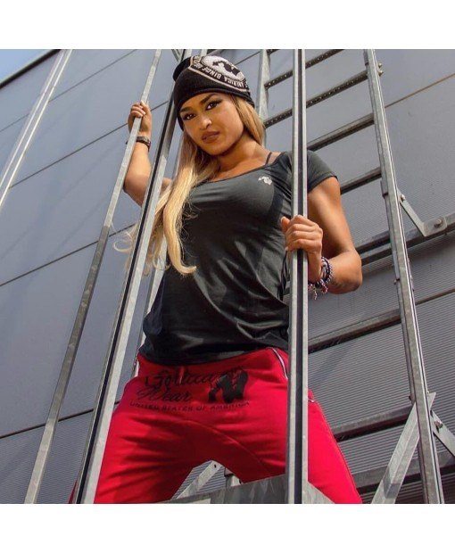 Celina Drop Crotch Joggers Red 3