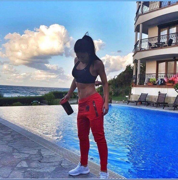 Celina Drop Crotch Joggers Red 2